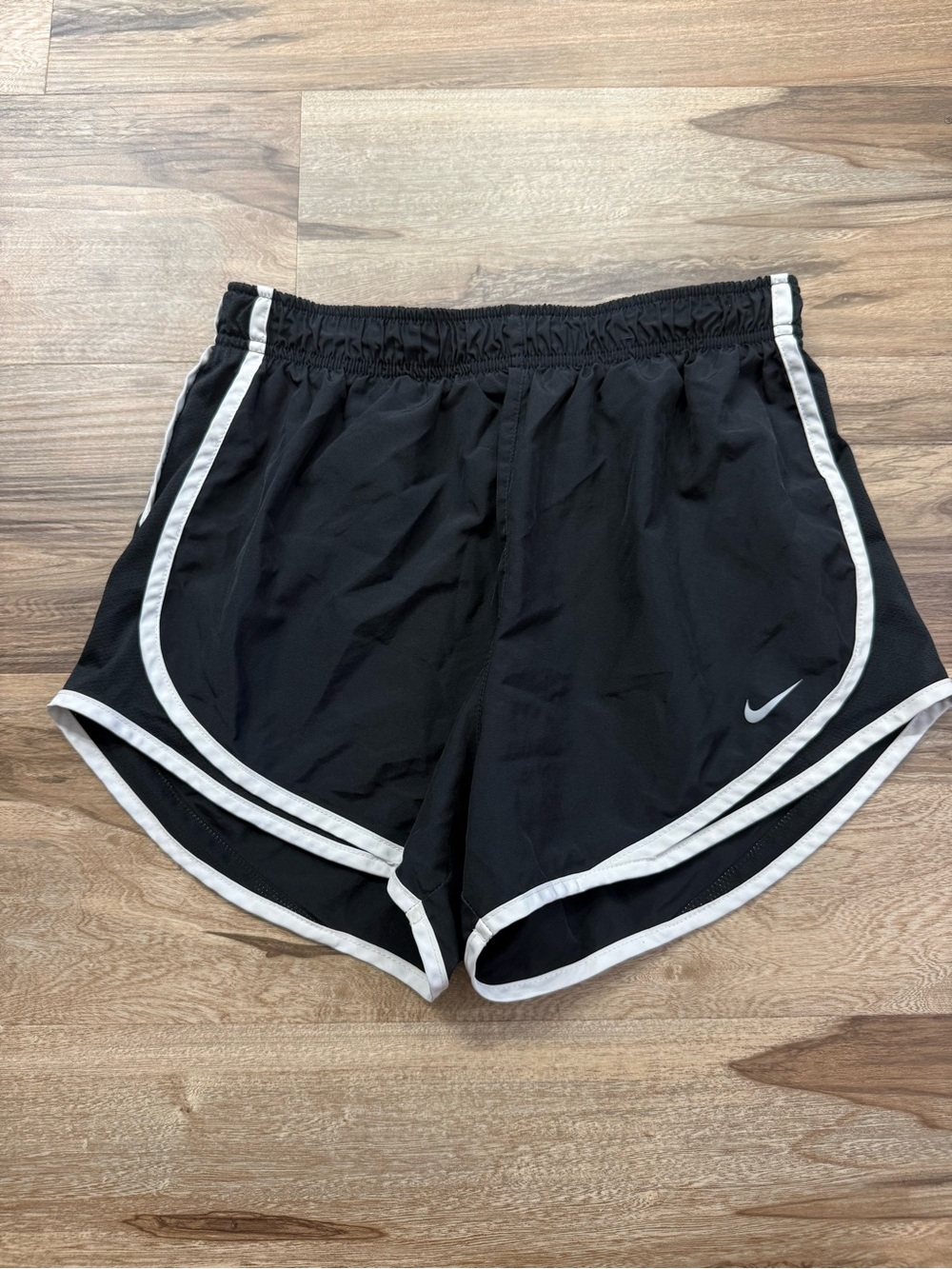 Nike Black Women's Athletic Running Shorts with White Trim